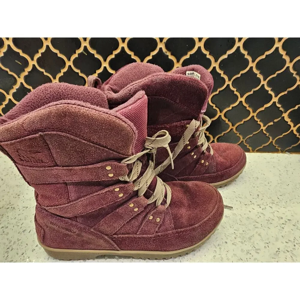Sorel Meadow Suede Waterproof Winter Boots – Purple Dahlia – Women’s 6.5
